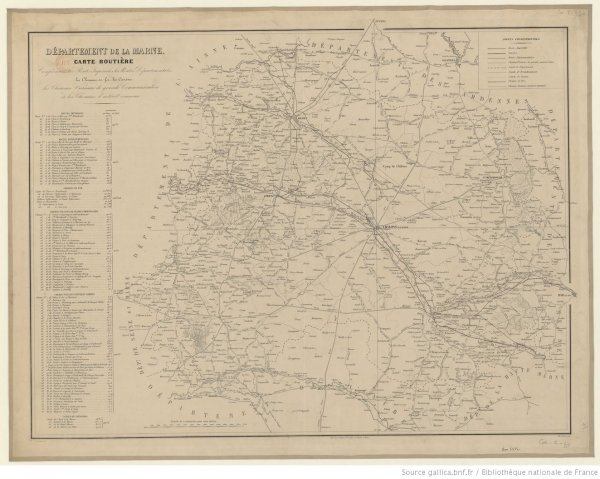 Carte routière impériale de la Marne
